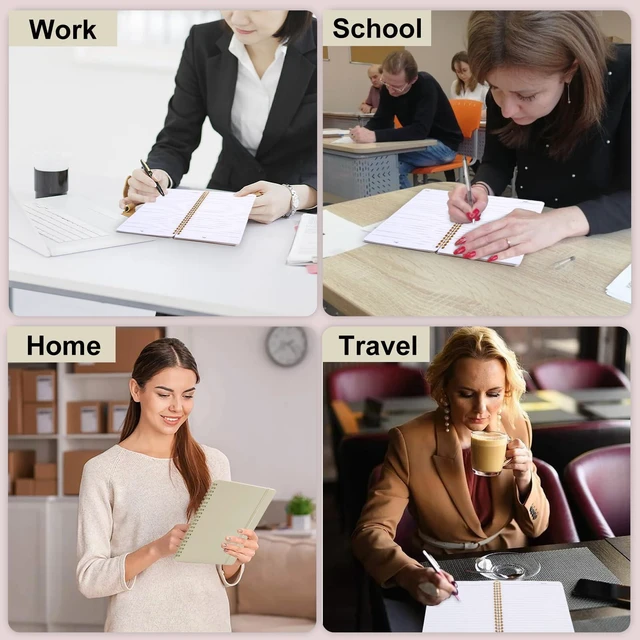 Alt view image 7 of 7 - Spiral Notebook For Women & Men, 2PCS Spiral Journal Notebooks, 5.9 x 8.3 College Ruled Notebook For Work Notes, Journal Writing, And Daily Life Entries (Beige) (Pack of 3)