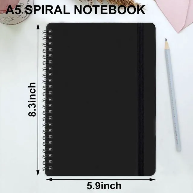 Alt view image 2 of 7 - Spiral Notebook For Women & Men, 2PCS Spiral Journal Notebooks, 5.9 x 8.3 College Ruled Notebook For Work Notes, Journal Writing, And Daily Life Entries (Black) (Pack of 3)