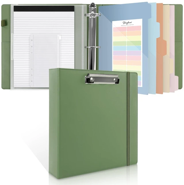 Main image of 3 Ring Binder with Clipboard, 2 Inch Binder, PU Clipboard Binder with Notepad & 5 Dividers with 5 Pockets, Labels, Clipboard Folder Great for School Office(Fit Letter Sized Paper)