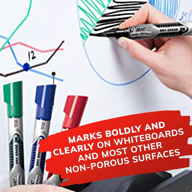 Alt view image 3 of 7 - Magic Marker Dry-Erase Markers, Pocket Style, Bullet Point, Assorted, 4-Pack Pocket Style Design | Bullet Point Tip for Precise Marking | Long Lasting Ink | Assorted Colors for Versatile Use