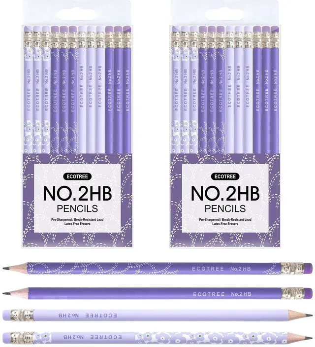 Main image of Pre-Sharpened #2 Pastel Pencils, Back to School Supplies, 24 Count Graphite Number 2 Pencils for Kids Students, Latex-Free Eraser, Smooth Writing, Drawing, Sketching, Classroom Gifts