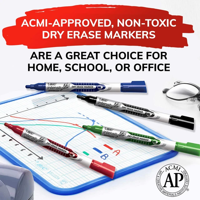 Alt view image 4 of 7 - Magic Marker Dry-Erase Markers, Pocket Style, Bullet Point, Assorted, 4-Pack Pocket Style Design | Bullet Point Tip for Precise Marking | Long Lasting Ink | Assorted Colors for Versatile Use