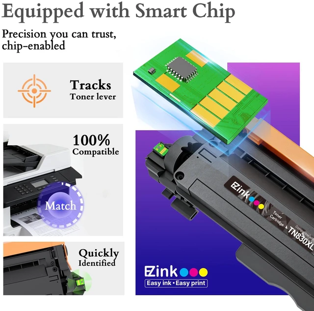 Alt view image 4 of 7 - TN830XL Toner for Brother Printer Compatible for Brother TN830XL TN830 Toner Cartridges to Use with DCP-L2640DW HL-L2460DW HL-L2480DW HL-L2400D (2 TN830XL Black)