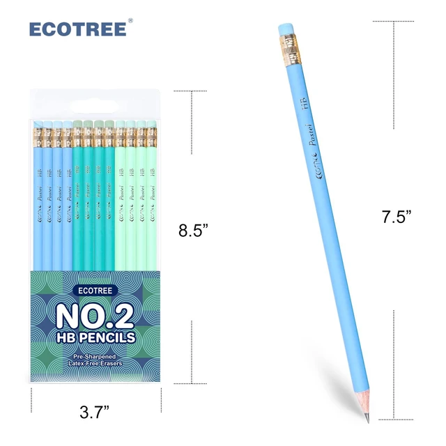 Alt view image 6 of 6 - Pre-Sharpened #2 Pastel Pencils, Back to School Supplies, 24 Count Graphite Number 2 Pencils for Kids Students, Latex-Free Eraser, Smooth Writing, Drawing, Sketching, Classroom Gifts