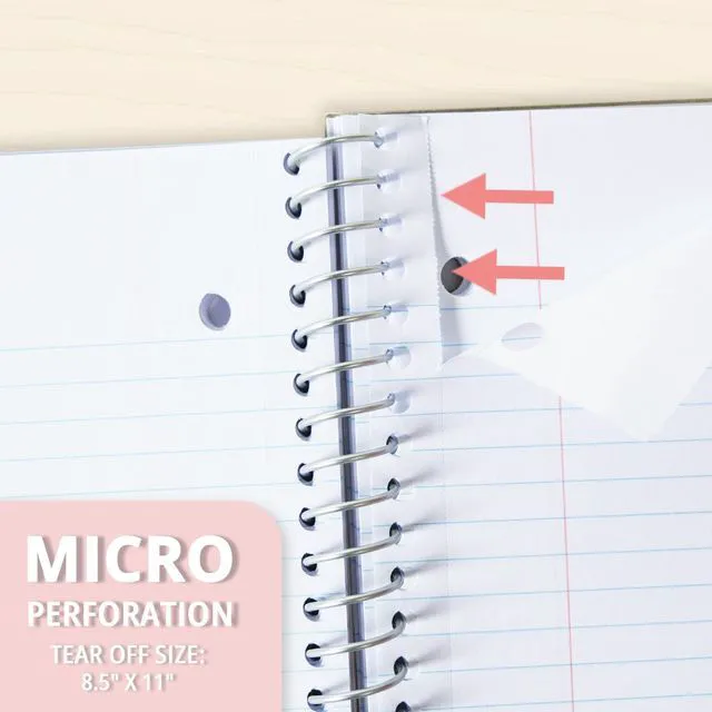 Alt view image 5 of 7 - 5 Subject Spiral Notebook College Ruled, 400 Pages, Purple 200 Sheets, 9 x 11 in, 6 Pack Waterproof Plastic Cover, Durable, School Notebooks, Classroom, Teachers: Amazon.com