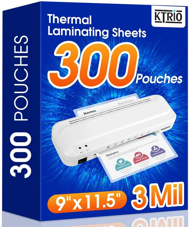 Main image of 300 Pack Laminating Sheets 3 Mil, Hold 8.5 x 11 inch Documents, Menus Actual 9 x 11.5 Thermal Laminating Pouches, Clear Laminate Sheets for Laminator, Letter Size Lamination Paper, Office School
