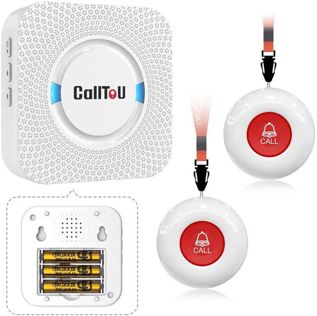 Main image of Wireless Caregiver Pager 2 Call Buttons+1 Battery-Powered Receivers Easy Setup, Loud Whole-Home Alerts, Peace of Mind, Waterproof Call Button for Elderly, Seniors, Patients and Home Caregivers