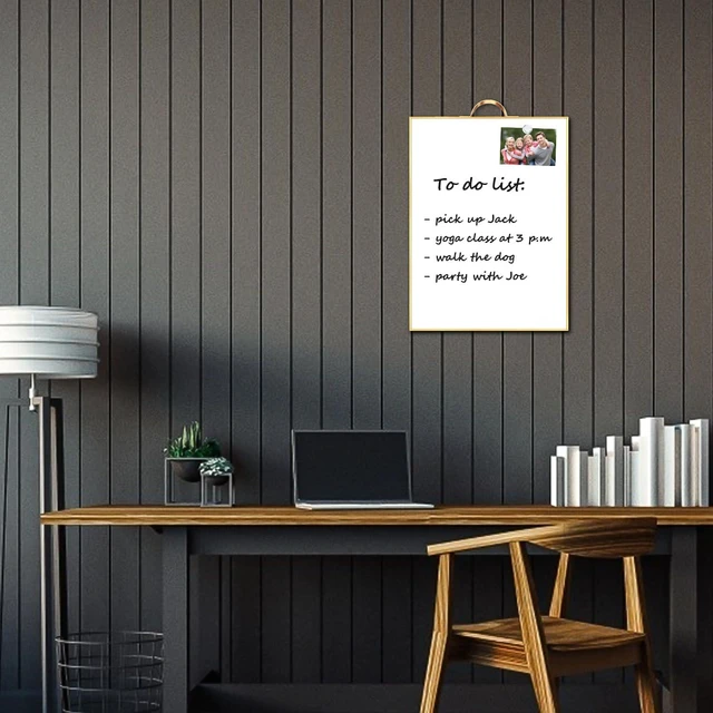 Alt view image 3 of 7 - Small White Board - 16" X 12" Portable Gold Aluminum Framed Whiteboard, Magnetic Dry Erase Board with a Handle, to Do List Notepad for Office, Home, School