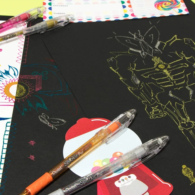 Alt view image 6 of 7 - Sparkle Pop Iridescent Gel Pens, (1.0mm) Bold Lines, Assorted Ink (A/C/D/F/P/V/x/Z) 36-PK Canister (K91PC36M)