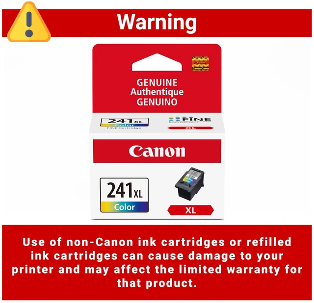 Alt view image 5 of 7 - CL-241 XL Genuine Color Ink Cartridge,Compatible with MG2120/3120/4120,MX512/432/472/372/392/522/532/452,MG2220/3220/4220/3520/3620,TS5120,(Pack of 2)