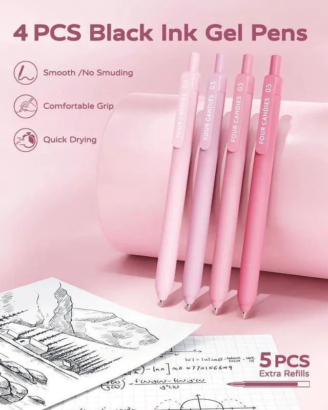 Alt view image 2 of 7 - Cute Aesthetic Pink School Supplies Kit for Girls College Supplies and Nursing Essentials Pens, Highlighters, Mechanical Pencils, Sticky Notes for Students, Journaling