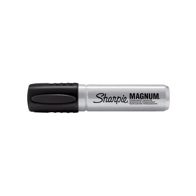 Alt view image 2 of 6 - Magnum Permanent Markers, Oversized Chisel Tip, Black, 12 Count - Office, Home, Teacher Supplies, Great for Poster Boards
