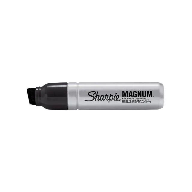 Alt view image 4 of 6 - Magnum Permanent Markers, Oversized Chisel Tip, Black, 12 Count - Office, Home, Teacher Supplies, Great for Poster Boards