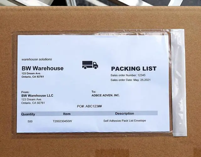 Alt view image 2 of 6 - (1000 Pcs) Premium 6''x10'' Packing List Envelopes, Tailored Size for Letter-size Paper Folded in Half, Adhesive Shipping Label Pouches/Sleeves