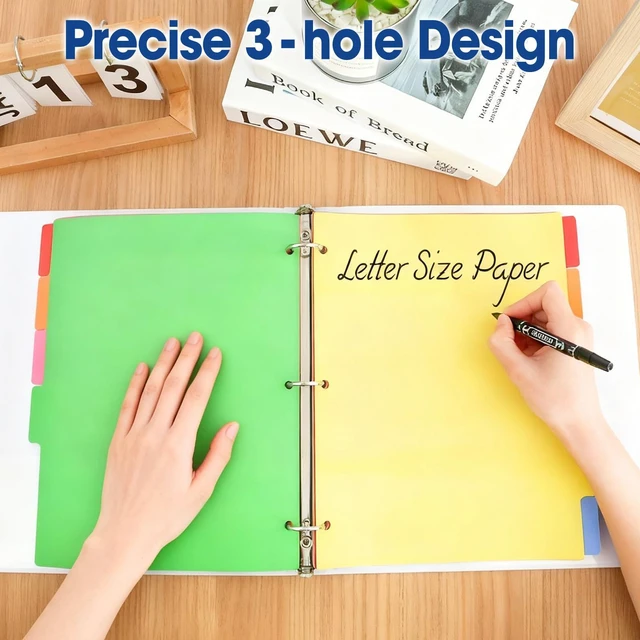 Alt view image 3 of 6 - 102 Pcs Colored Binder Dividers with Tabs, 1/6 Cut Tabs, Dividers for 3 Ring Binder, Blank Write On Binder Dividers in 6 Tab Sets, Letter Size, 102 Dividers, 17 Sets, Multicolor