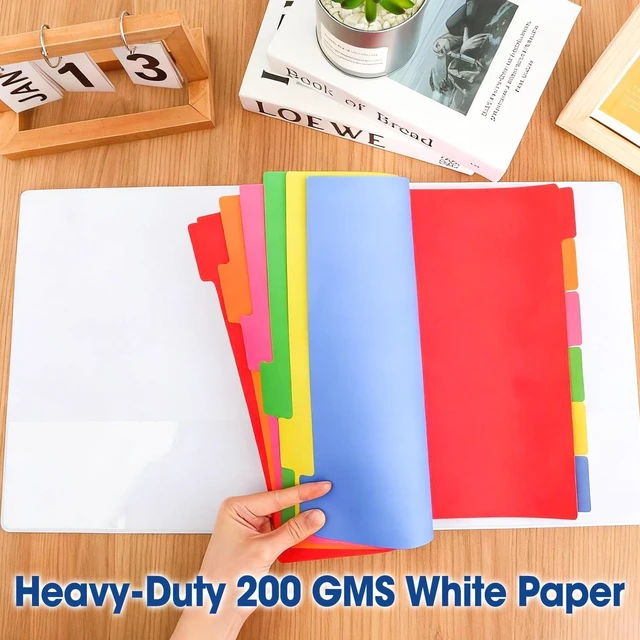 Alt view image 5 of 6 - 102 Pcs Colored Binder Dividers with Tabs, 1/6 Cut Tabs, Dividers for 3 Ring Binder, Blank Write On Binder Dividers in 6 Tab Sets, Letter Size, 102 Dividers, 17 Sets, Multicolor