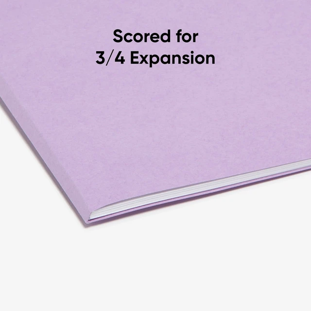Alt view image 5 of 7 - Colored File Folder, 1/3-Cut Tab, Letter Size, Lavender, 100 per Box (12443)