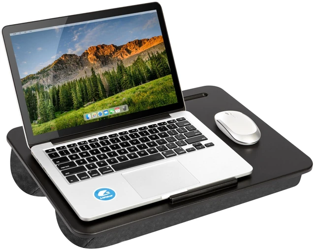 Main image of The Original Lap Desk Black, Fits 17" Laptops Microbead Cushion, Device Ledge, Built-In Pencil Tray, Carry Handle