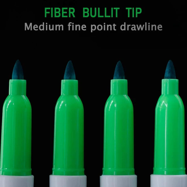 Alt view image 4 of 6 - Green Dry Erase Markers Low Odor Fine Whiteboard Markers Thin Box of 12 (Pack of 2)