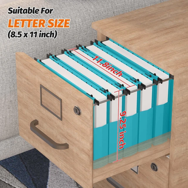 Alt view image 3 of 7 - Extra Capacity Plastic Hanging File Folders,12 Pack, Letter, Blue Reinforced Expanding Hang Folder Letter Size, Accordian Pocket, Heavy Duty 2 Inch Expansion, Hanging Folder for Office Home