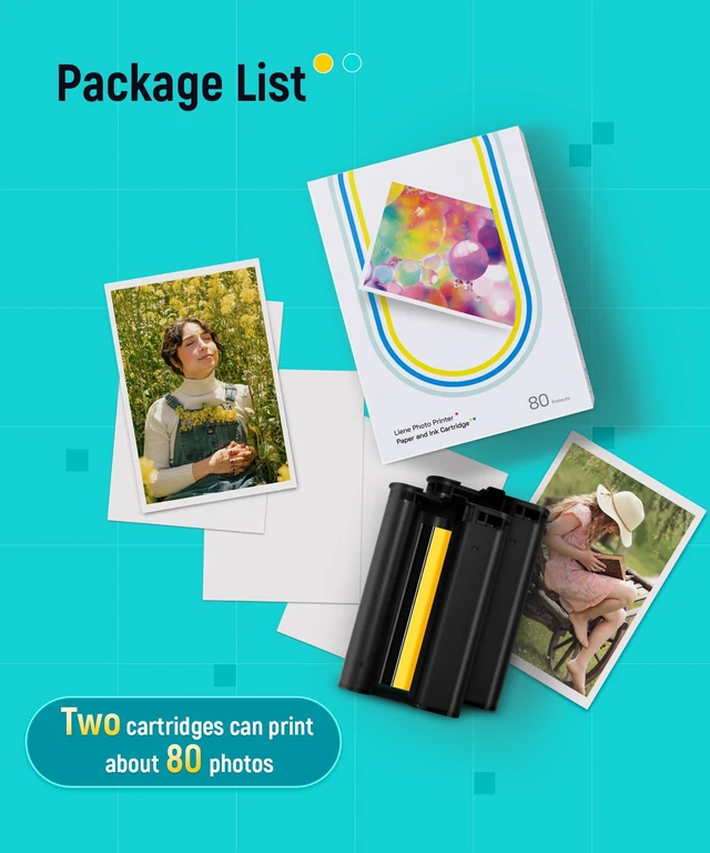 Alt view image 4 of 7 - Amber M100/M200/M110/M210 4x6" Photo Printer 80 Sheets Photo Paper & 2 Ink Cartridges Refill, Dye Sublimation, Only for DHP512/DHP513/DHP514/DHP515 Printer, for Display, Framing, Scrapbook
