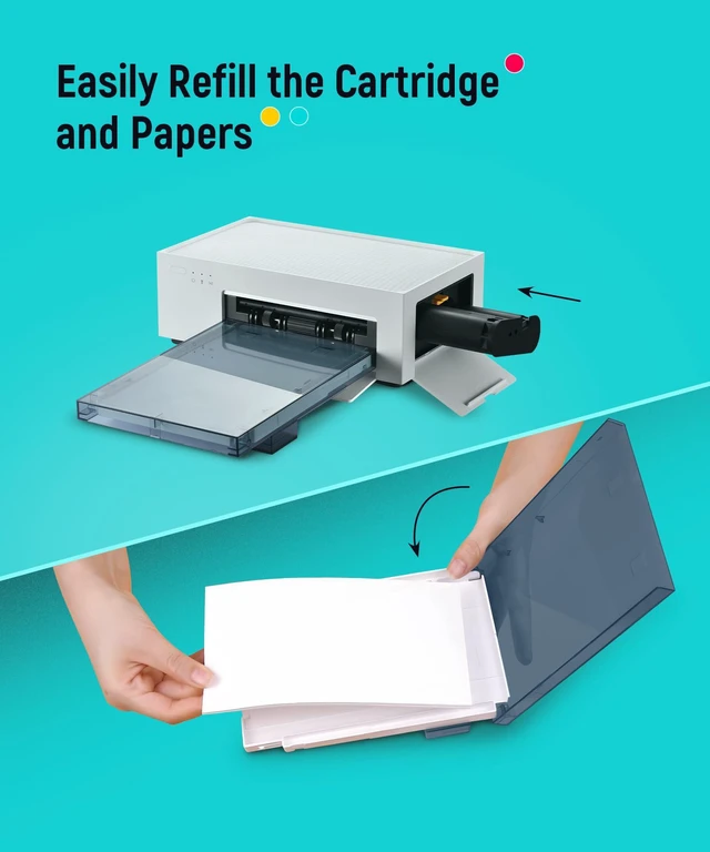 Alt view image 7 of 7 - Amber M100/M200/M110/M210 4x6" Photo Printer 80 Sheets Photo Paper & 2 Ink Cartridges Refill, Dye Sublimation, Only for DHP512/DHP513/DHP514/DHP515 Printer, for Display, Framing, Scrapbook