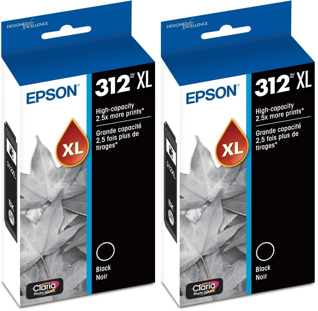 Main image of 312 Claria Photo HD Ink High Capacity Black Cartridge (T312XL120-S) Works with Expression XP-8500,8600,8700,15000,(Pack of 2)