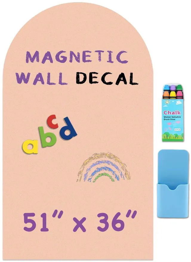 Main image of Large Arch Magnetic Wall Decal - 51" x 36" Matte Finish Chalkboard Sticker for Wall - Magnetic Board for Home(Camel Blush)