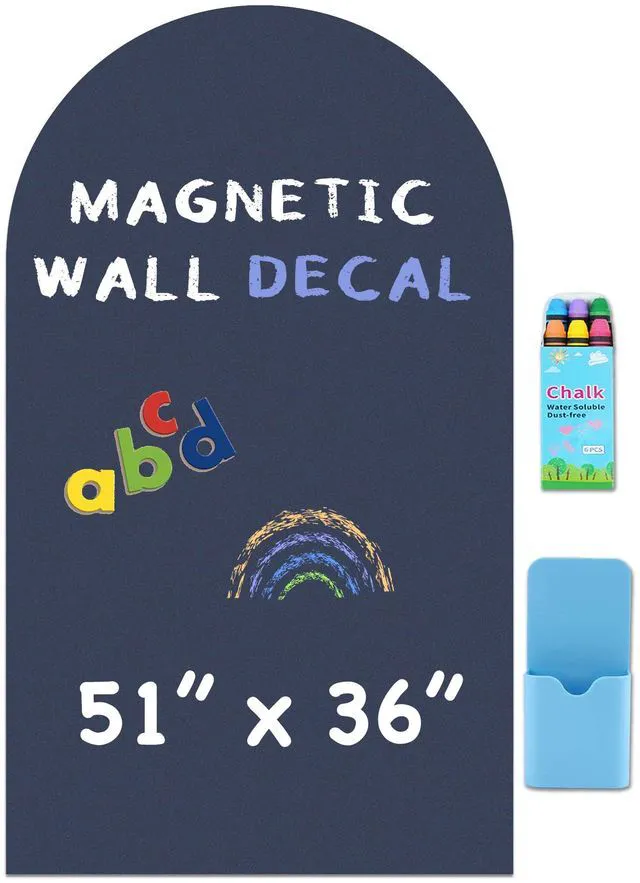 Main image of Large Arch Magnetic Wall Decal - 51" x 36" Matte Finish Chalkboard Sticker for Wall - Magnetic Board for Home(Navy Blue)