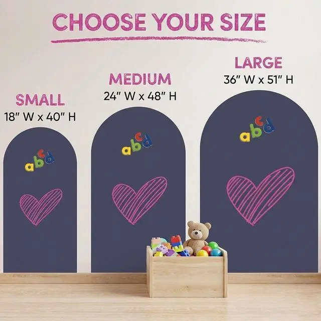 Alt view image 2 of 6 - Large Arch Magnetic Wall Decal - 51" x 36" Matte Finish Chalkboard Sticker for Wall - Magnetic Board for Home(Navy Blue)