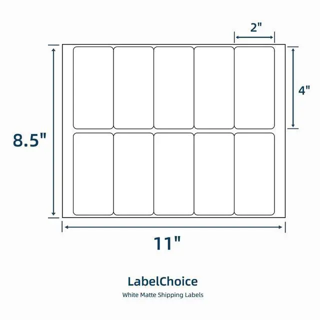 Alt view image 2 of 7 - 500 Sheets 5000 Pcs 2x4 10 Up Shipping Address Labels Compatible with Laser and Inkjet Printers, 2x4 10 Per Page Strong Adhesive Internet Mailing Shipping Labels