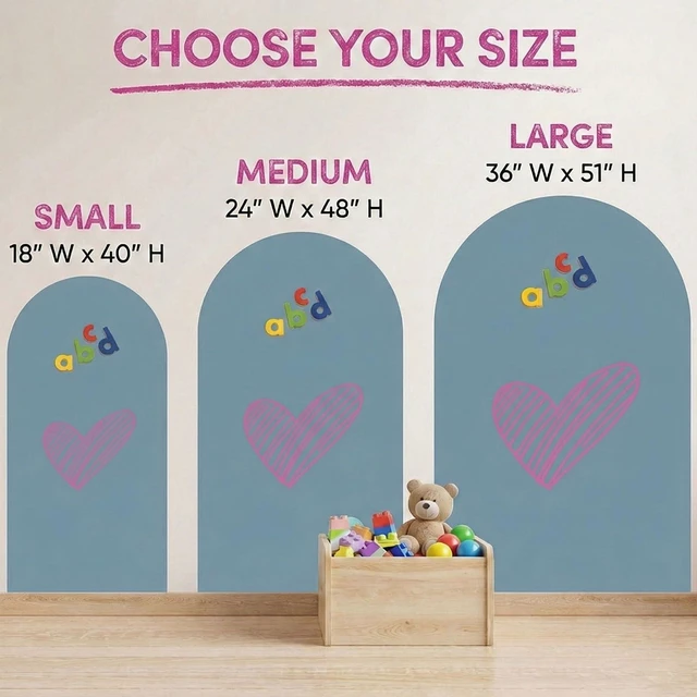 Alt view image 2 of 6 - Large Arch Magnetic Wall Decal - 51" x 36" Matte Finish Chalkboard Sticker for Wall - Magnetic Board for Home(Celadon)