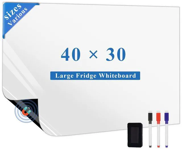 Main image of Refrigerator Dry Erase Board: Your Kitchen Hub for Family Plans Magnetic Writing Sheet, Organizes Family, To-Do Lists and Messages, 40" x 30" Refrigerator Family Command Center