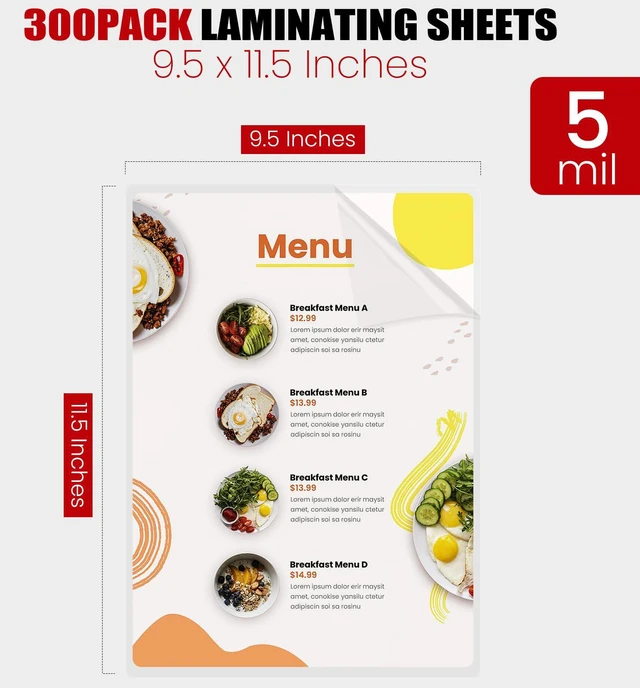 Alt view image 2 of 7 - Thermal Laminating Pouches,350 Pack Laminating Sheets, 5 Mil 9 x 11.5 Inches Lamination Sheet Paper for Laminator, Round Corner Letter Size, Office and School Supplies