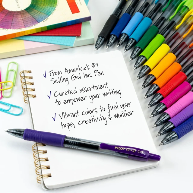 Alt view image 2 of 7 - G2 Gel Roller Pens, G2 Rainbow Colors Pack, 8 Pack Pouch, Assorted