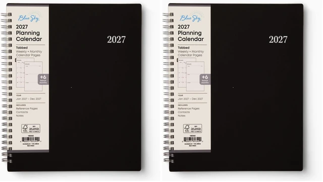 Main image of 2027 Weekly and Monthly Planner Calendar, Includes January 2027 - December 2027, 7" x 9", Flexible Cover, Wirebound, Laminated Tabs, Enterprise (Pack of 2)
