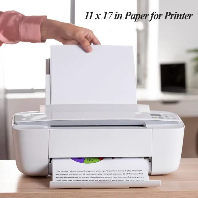 Alt view image 4 of 6 - (5-Pack) 11" x 17" Blank Print Paper, 225Sheets/450Pages Blank Loose-Leaf Paper, Ledger Size Printing in Office, 100gsm Blank Paper