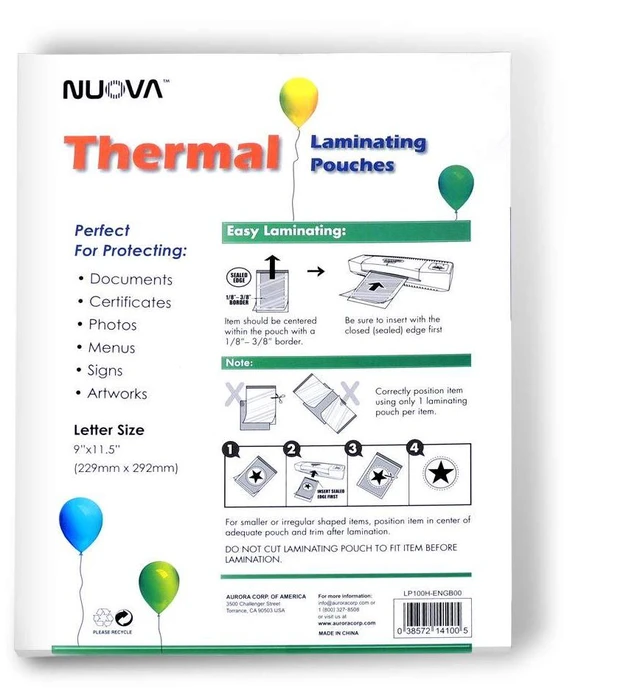 Alt view image 7 of 7 - Premium Thermal Laminating Pouches, 9" x 11.5" Letter Size, 3 mil, 300 Pack (LP300H)