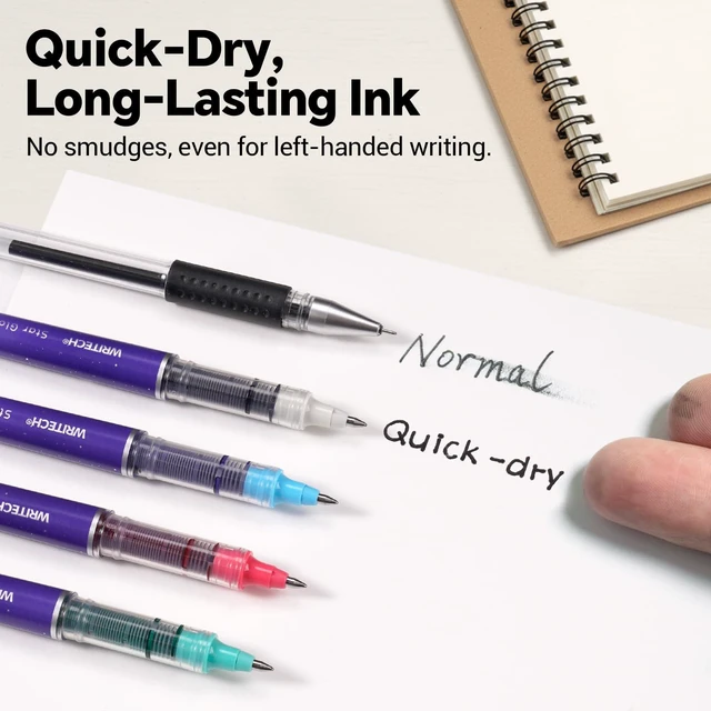 Alt view image 4 of 7 - Liquid Ink Rollerball Pens: 8ct Assorted Colors Fine Point Tip 0.7mm Roller Ball Rolling Pen for Smooth Writing Coloring Drawing Journaling No Bleed & Smear &Smudge Multi Colored