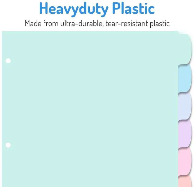 Alt view image 4 of 7 - 48Pcs/6Set Binder Dividers with Big Tabs Write&Erase tab Divider Dividers for 3 Ring Binder, Tab Divider with Sticker Labels for Student, Teacher, Office, Home Organizers, School Supplies