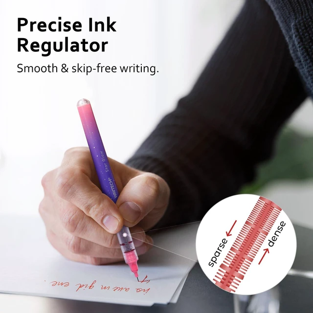 Alt view image 3 of 7 - Liquid Ink Rollerball Pens: 8ct Assorted Colors Fine Point Tip 0.7mm Roller Ball Rolling Pen for Smooth Writing Coloring Drawing Journaling No Bleed & Smear &Smudge Multi Colored
