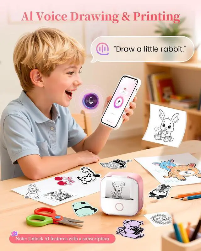 Alt view image 6 of 7 - Sticker Printer, T02 Portable Mini Printer Gifts for Teen Girls Sticker Maker Machine Mini Thermal Printer, Bluetooth Label Printer Photo Printer Sticker Box for Study Note, Journaling, DIY