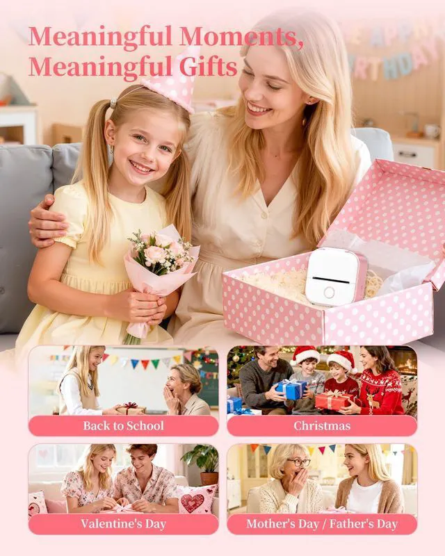 Alt view image 3 of 7 - Sticker Printer, T02 Portable Mini Printer Gifts for Teen Girls Sticker Maker Machine Mini Thermal Printer, Bluetooth Label Printer Photo Printer Sticker Box for Study Note, Journaling, DIY