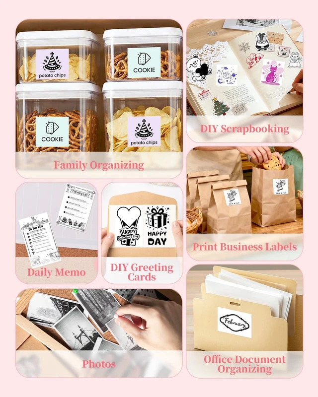 Alt view image 2 of 7 - Sticker Printer, T02 Portable Mini Printer Gifts for Teen Girls Sticker Maker Machine Mini Thermal Printer, Bluetooth Label Printer Photo Printer Sticker Box for Study Note, Journaling, DIY