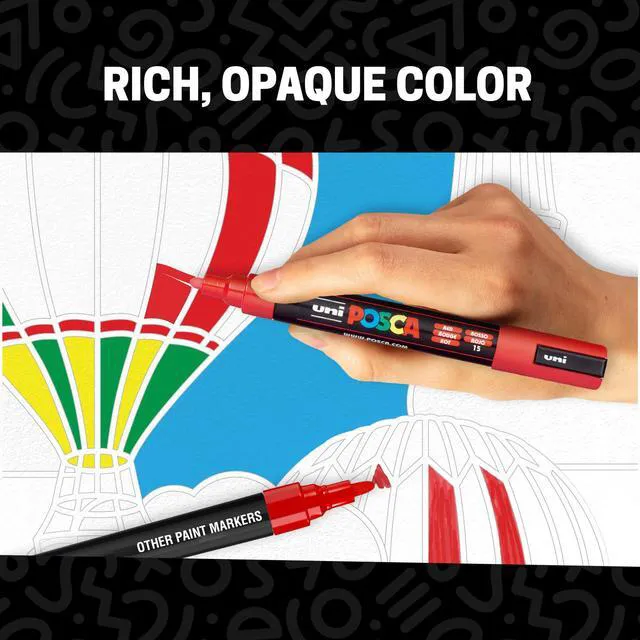 Alt view image 2 of 7 - ® PC-5M Paint Markers, 16 Count Medium Reversible Tip Set (1.82.5 mm) Water-Based Opaque Paint Pens for Rock Painting, Wood, Glass, Crafts & Art Projects