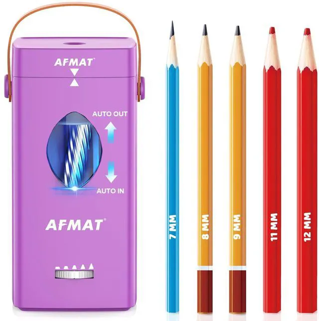 Main image of Electric Pencil Sharpener, Fully Automatic Pencil Sharpener for 6-12mm No.2/Jumbo Pencils, Auto in & Out, 5 Sharpness Modes, Rechargeable Heavy Duty Sharpeners for Classroom/Home/Office PSC7