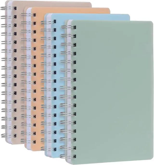Main image of Poly Spiral Notebooks, Small 5.7 x 8.5 Book, Thick Poly Cover, White Paper, College Rule, 80 Sheets/160 Pages, Neutral Colors, (69721) Pack of 24