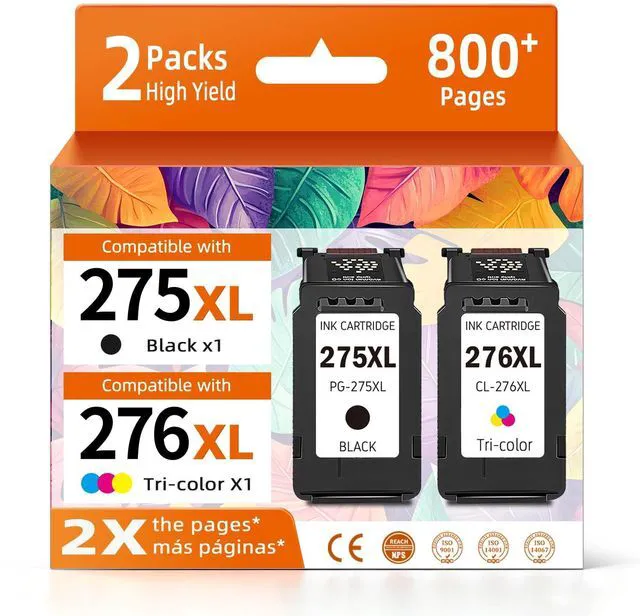 Main image of 275XL 276XL Ink Cartridges for Canon PG 275 CL 276 XL Black Color Combo Replacement for Cannon PG275 PG275XL for TS3700 TR4700 TR4720 TS3522 TS3722 TR4722 TS3500 TS3720 TS3520 TR4723 TR4725 Printers