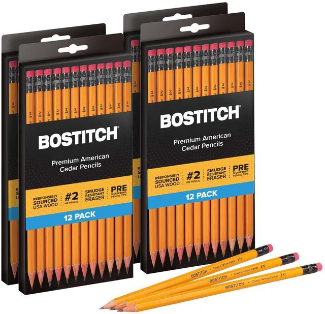 Main image of Office Premium #2 Pencils, American Cedar Wood, Pre-Sharpened, HB Graphite, 48-Pack
