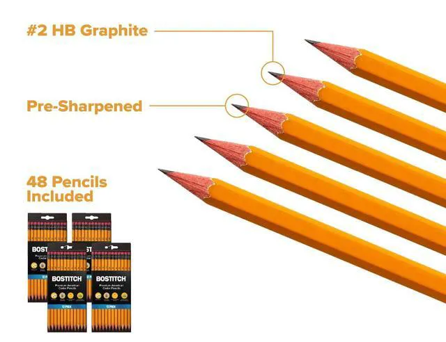 Alt view image 4 of 7 - Office Premium #2 Pencils, American Cedar Wood, Pre-Sharpened, HB Graphite, 48-Pack